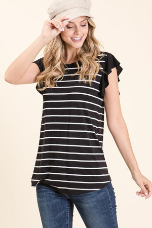 Stripe Ruffle Tee