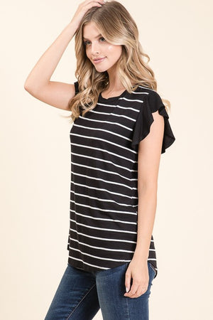 Stripe Ruffle Tee